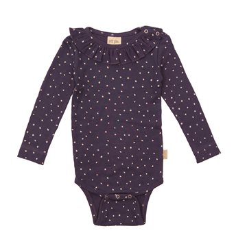 Petit Piao Body L/S Modal O-neck Frill Dot